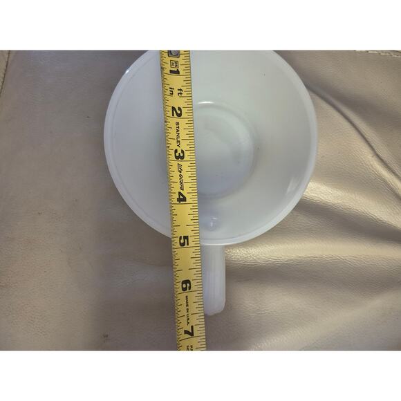 Anchor Hocking Fire King Milk Glass Handled 2 Bowls Vintage Oven proof USA made - Picture 8 of 9